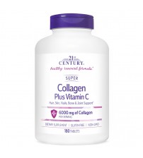 Колаген 21st Century Super Collagen Plus Vitamin C 6000mg 180tabs